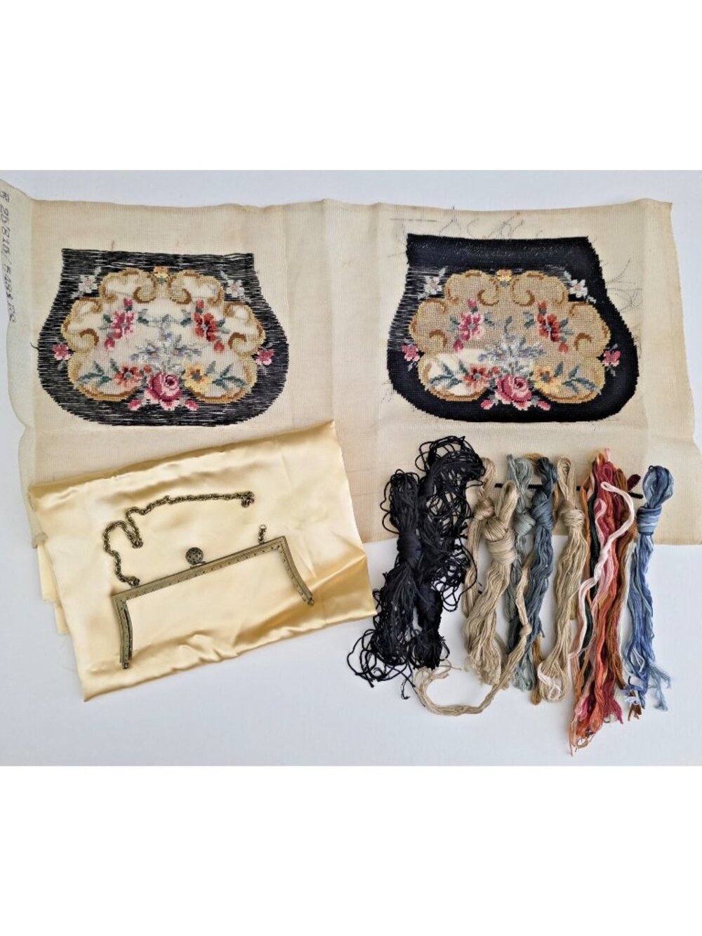 Antique Unfinished Needlepoint Purse